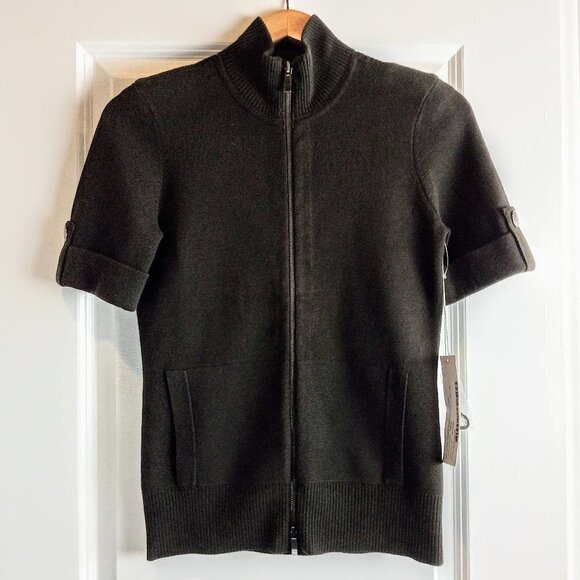 Worth Sweaters - Worth Caterpillar Kangaroo Pocket Zip Short Sleeve 100% Cotton Cardigan …